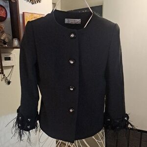Vintage Tahari Blazer With Glam Statement Buttons and Sleeves, Sz 2